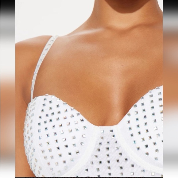 Fashion Nova White Studded Mini Dress - Picture 3 of 6